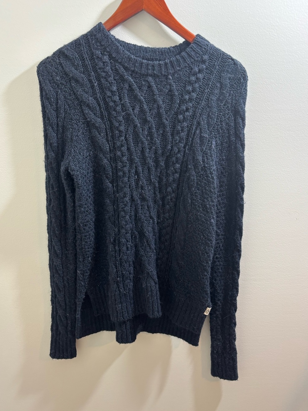 Y2K Abercrombie & Fitch Navy Cable Knit Wool Alpaca Sweater S